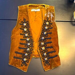 Free People Velvet Vest with Embellishments